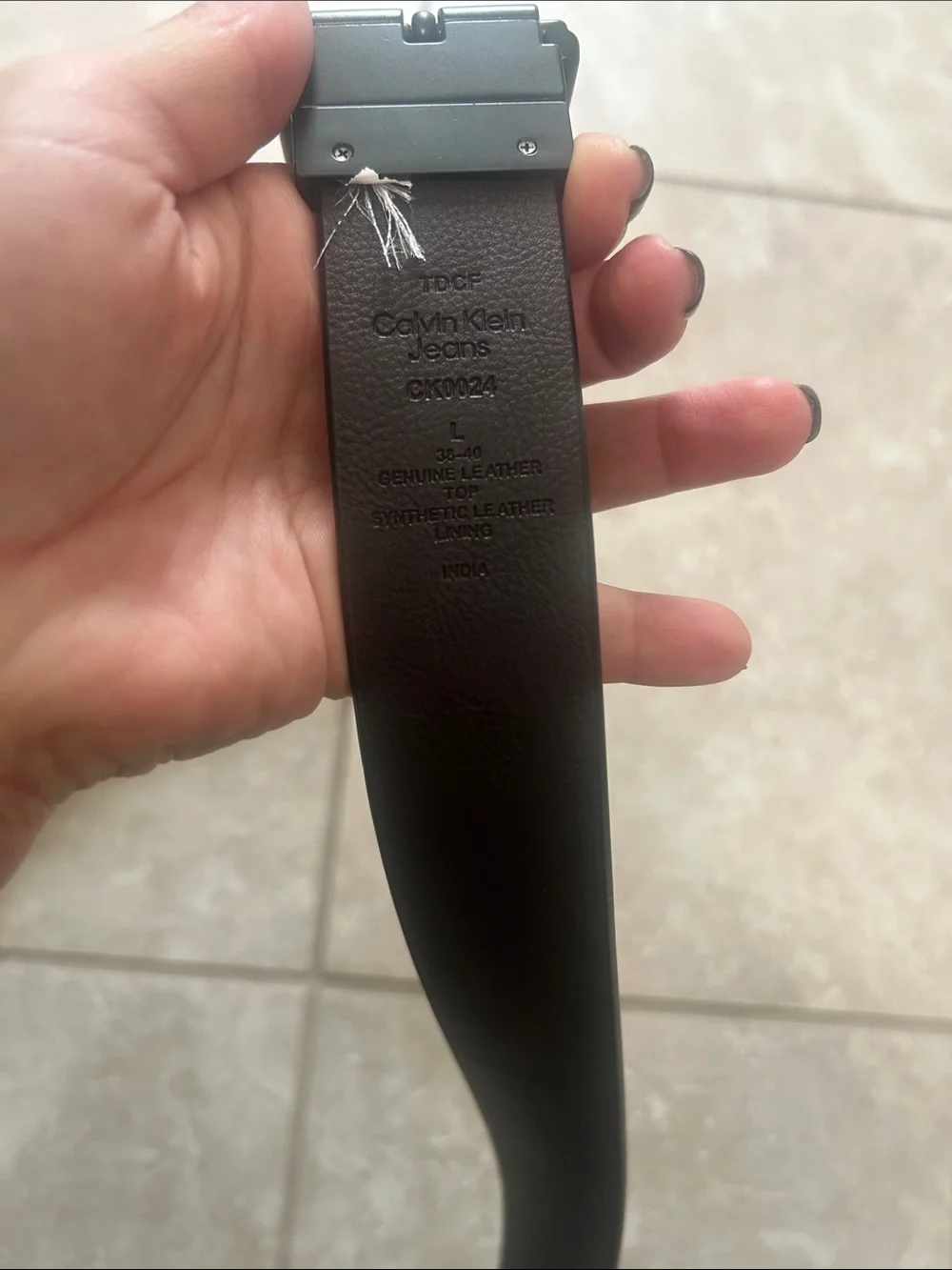 Calvin Klein Men's Black Leather Belt size 38-40